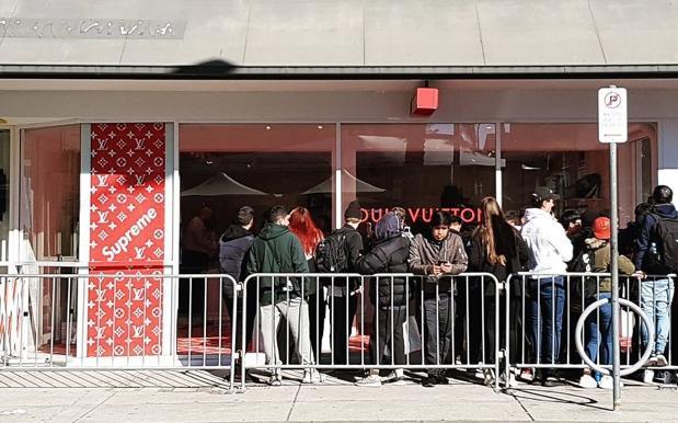 The Supreme x Louis Vuitton Pop-Up Store Had the Masses Lined up